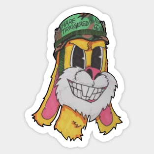 "Hare Triggered" Sticker